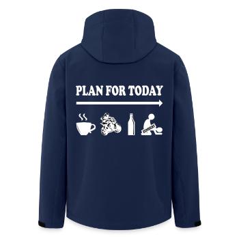 Plan For Today Kaffee Bier Zensiert - Recycelte Männer Softshell-Jacke von Stanley/Stella - Navy - Hinten - AI Model Male 185 light (185cm)