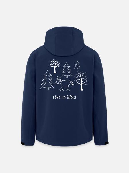 färt im Wald, Pferd mit Rädern im Wald, Bäume Baum - Recycelte Männer Softshell-Jacke von Stanley/Stella - Navy