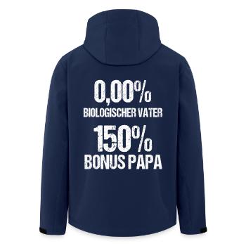 Papa Bonus Papa Vater Stiefvater Vatertag Geschenk - Recycelte Männer Softshell-Jacke von Stanley/Stella - Navy - Hinten - AI Model Male 185 light (185cm)