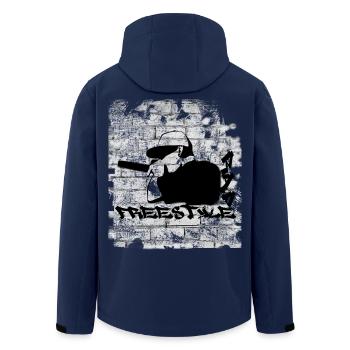 FREESTYLE RAP - Recycelte Männer Softshell-Jacke von Stanley/Stella - Navy - Hinten - AI Model Male 185 light (185cm)