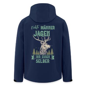 Jäger Männer  - Recycelte Männer Softshell-Jacke von Stanley/Stella - Navy - Hinten - AI Model Male 185 light (185cm)