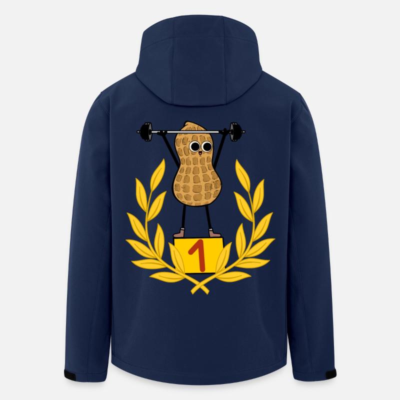 Erdnuss Bodybuilder Body building Gewichte Hantel - Recycelte Männer Softshell-Jacke von Stanley/Stella - Navy