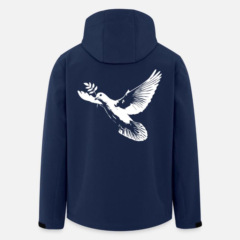 Weiße Friedenstaube - Recycelte Männer Softshell-Jacke von Stanley/Stella - Navy