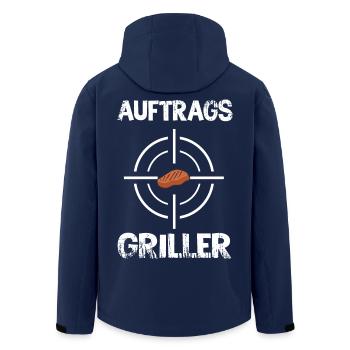 AUFTRAGS GRILLER BBQ - Recycelte Männer Softshell-Jacke von Stanley/Stella - Navy - Hinten - AI Model Male 185 light (185cm)