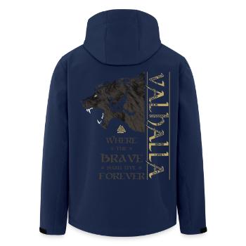 Valhalla Wikinger Bär Grizzlybär Wotansknoten - Recycelte Männer Softshell-Jacke von Stanley/Stella - Navy - Hinten - AI Model Male 185 light (185cm)
