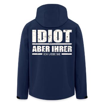 Idiot, aber ihrer ! - Recycelte Männer Softshell-Jacke von Stanley/Stella - Navy - Hinten - AI Model Male 185 light (185cm)