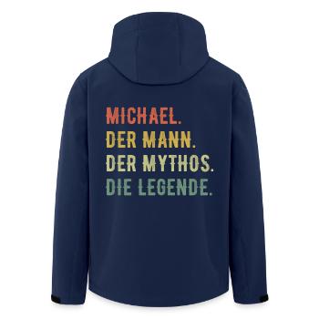 Michael Vorname Der Mann Der Mythos Die Legende - Recycelte Männer Softshell-Jacke von Stanley/Stella - Navy - Hinten - AI Model Male 185 light (185cm)