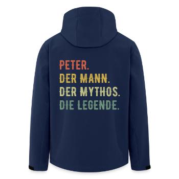 Peter Vorname Der Mann Der Mythos Die Legende - Recycelte Männer Softshell-Jacke von Stanley/Stella - Navy - Hinten - AI Model Male 185 light (185cm)