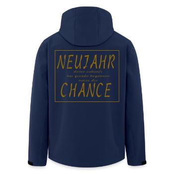Neues Jahr Neue Chance - Slogan Spruch - Recycelte Männer Softshell-Jacke von Stanley/Stella - Navy - Hinten - AI Model Male 185 light (185cm)