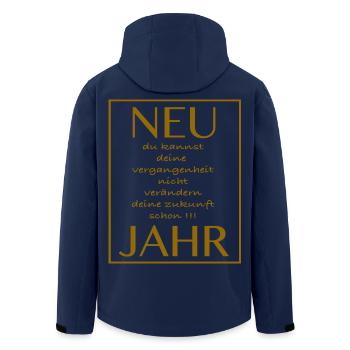 New Jahr deine Zukunft Jahr - Spruch - Recycelte Männer Softshell-Jacke von Stanley/Stella - Navy - Hinten - AI Model Male 185 light (185cm)