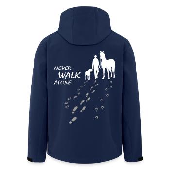 Hund Pferd Reiter - Never walk alone - gemeinsam - Recycelte Männer Softshell-Jacke von Stanley/Stella - Navy - Hinten - AI Model Male 185 light (185cm)
