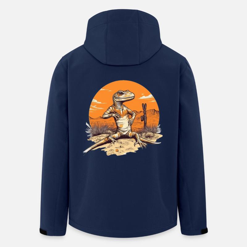 Desert Crocodile with Sunset - Men’s Recycled Softshell Jacket by Stanley/Stella - navy