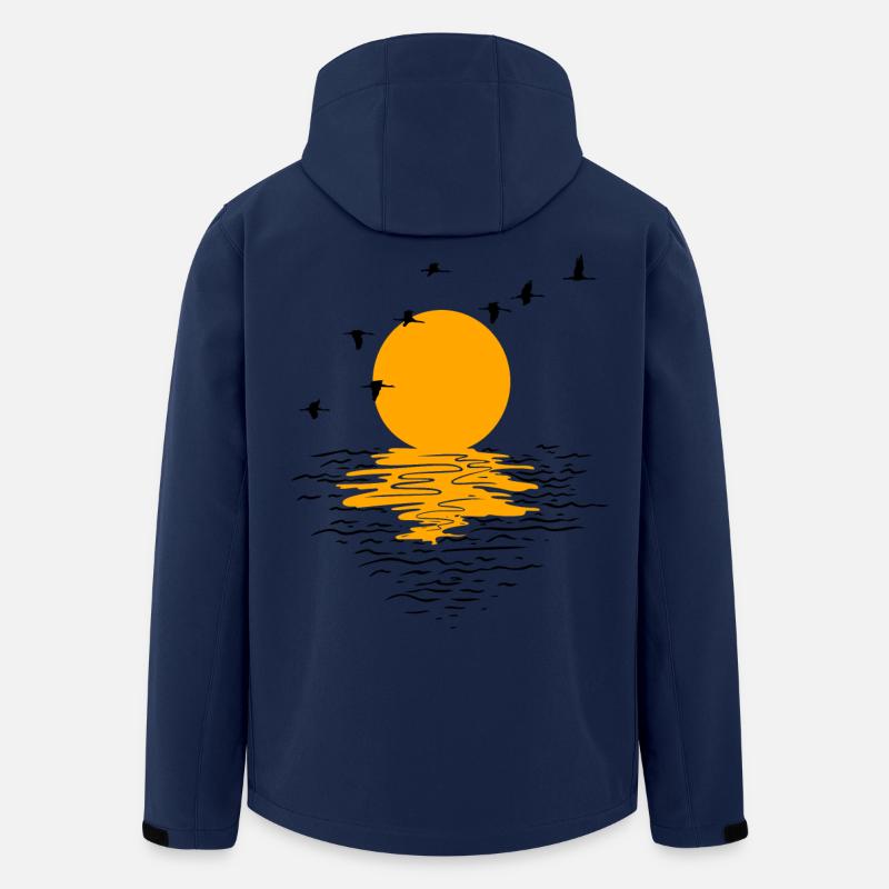 Wildgänse Kraniche Frühling - Recycelte Männer Softshell-Jacke von Stanley/Stella - Navy