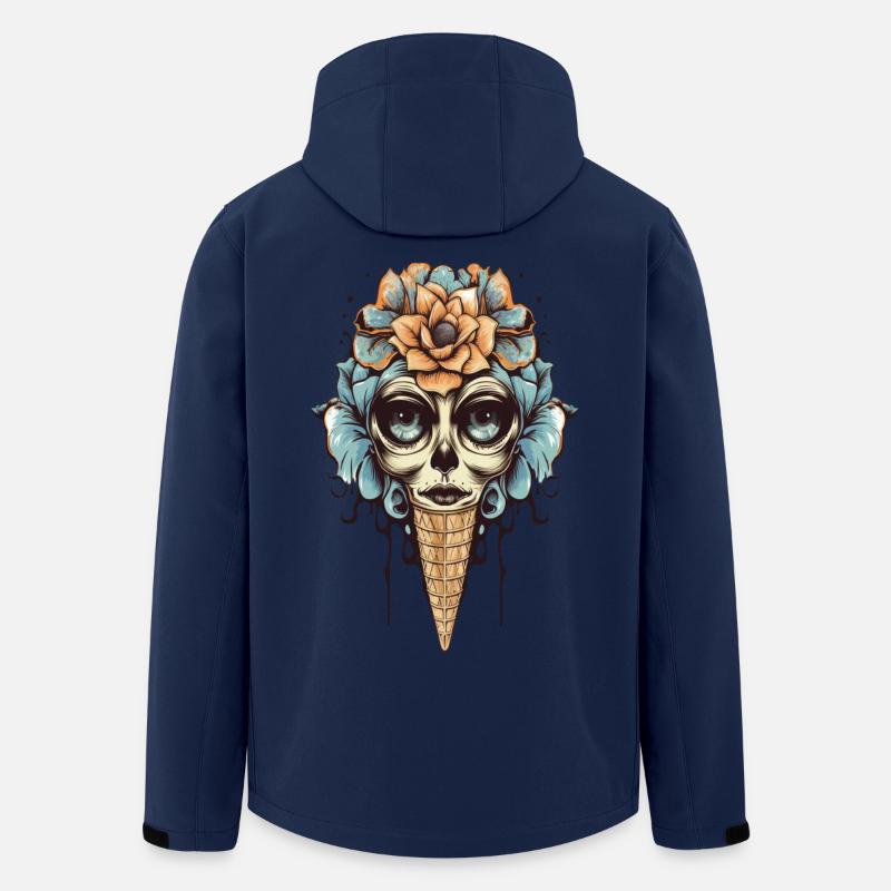 Blumen-Totenkopf Eistüte Design - Recycelte Männer Softshell-Jacke von Stanley/Stella - Navy