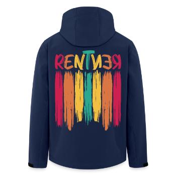 Rentner - Recycelte Männer Softshell-Jacke von Stanley/Stella - Navy - Hinten - AI Model Male 185 light (185cm)