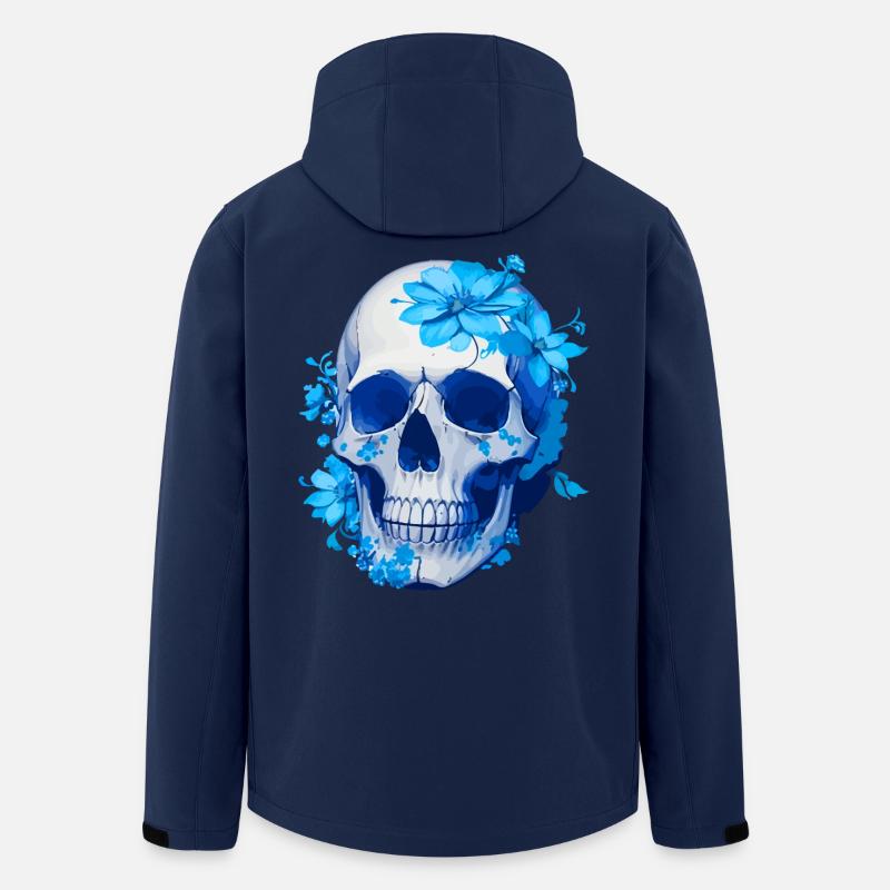 Crâne Floral Bleu Intense - Veste softshell homme en polyester recyclé Stanley/Stella - marine