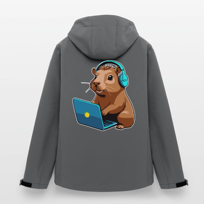 Capybara Programmierer Coder Computer Recycelte Männer Softshell-Jacke Discoverer von Stanley/Stella