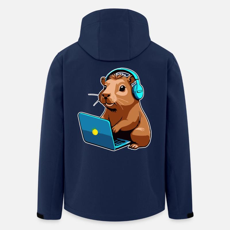 Capybara Programmer Coder Computer - Men’s Recycled Softshell Jacket by Stanley/Stella - navy