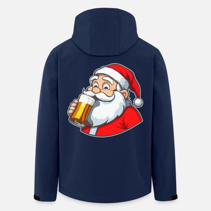 Weihnachtsmann mit Bier - Recycelte Männer Softshell-Jacke von Stanley/Stella - Navy