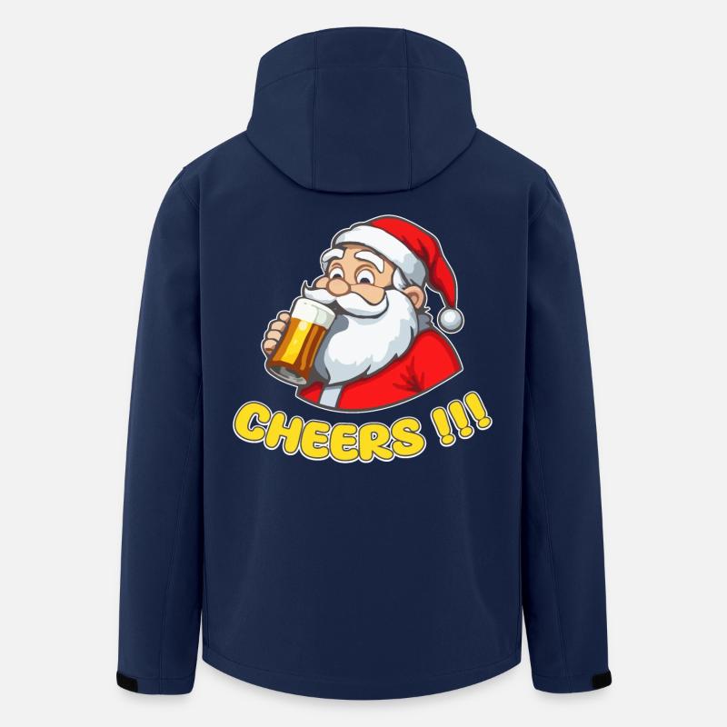 Weihnachtsmann mit Bier Cheers!!! - Recycelte Männer Softshell-Jacke von Stanley/Stella - Navy