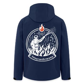 feuerwehrmann freiwillige feuerwehr verein feuer - Recycelte Männer Softshell-Jacke von Stanley/Stella - Navy - Hinten - AI Model Male 185 light (185cm)