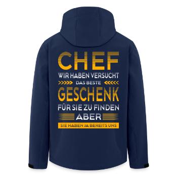 Bester Chef Geschenk Lustiger Spruch Mitarbeiter - Recycelte Männer Softshell-Jacke von Stanley/Stella - Navy - Hinten - AI Model Male 185 light (185cm)
