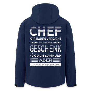 Bester Chef Geschenk Lustiger Spruch Mitarbeiter - Recycelte Männer Softshell-Jacke von Stanley/Stella - Navy - Hinten - AI Model Male 185 light (185cm)