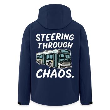 Busfahrer Chaos Citybus Humor - Recycelte Männer Softshell-Jacke von Stanley/Stella - Navy - Hinten - AI Model Male 185 light (185cm)