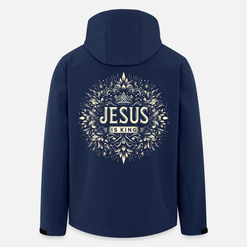 Jesus is King – Ornamental Wreath - Men’s Recycled Softshell Jacket by Stanley/Stella - navy