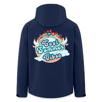 Coole Sommervibes, Sommernervosität - Recycelte Männer Softshell-Jacke von Stanley/Stella - Navy - Hinten - AI Model Male 185 light (185cm)