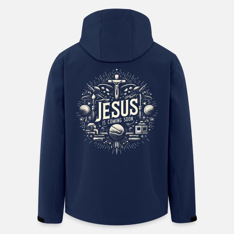 Jésus arrive bientôt Cercle Cosmique - Veste softshell homme en polyester recyclé Stanley/Stella - marine