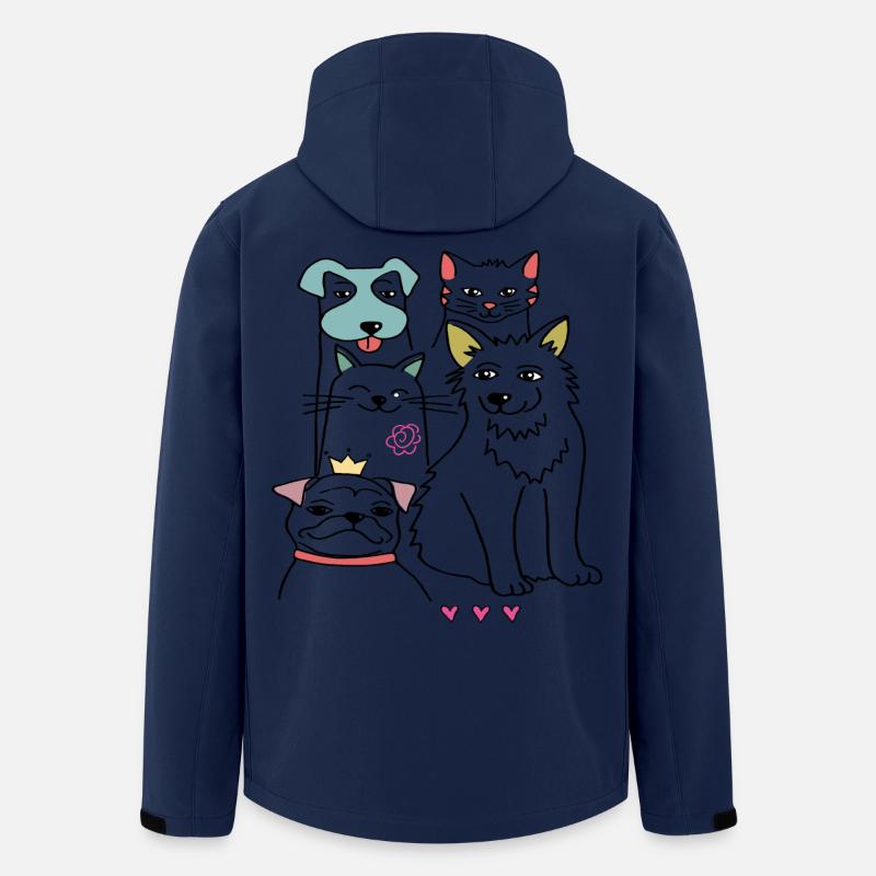 Gute Freunde, Hund und Katze - Recycelte Männer Softshell-Jacke von Stanley/Stella - Navy