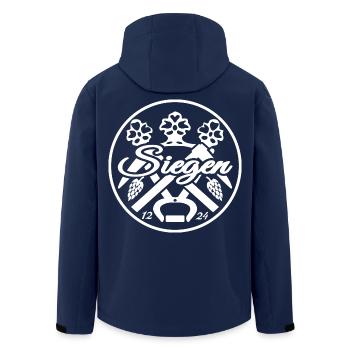 Stadt Siegen Krönchen Bergbau Hüttenmann Hopfen - Recycelte Männer Softshell-Jacke von Stanley/Stella - Navy - Hinten - AI Model Male 185 light (185cm)