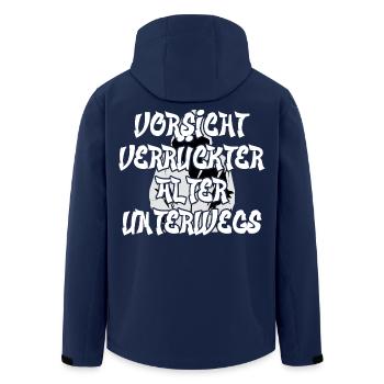 Vorsicht verrückter Alter unterwegs - Recycelte Männer Softshell-Jacke von Stanley/Stella - Navy - Hinten - AI Model Male 185 light (185cm)
