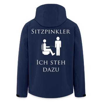 Sitzpinkler - ich steh dazu - Recycelte Männer Softshell-Jacke von Stanley/Stella - Navy - Hinten - AI Model Male 185 light (185cm)
