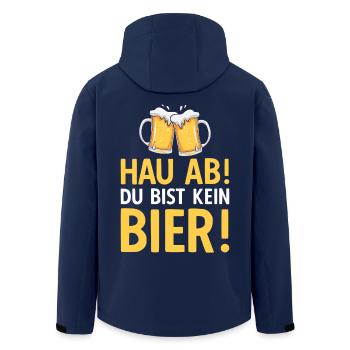 Hau ab Du bist kein Bier - Recycelte Männer Softshell-Jacke von Stanley/Stella - Navy - Hinten - AI Model Male 185 light (185cm)