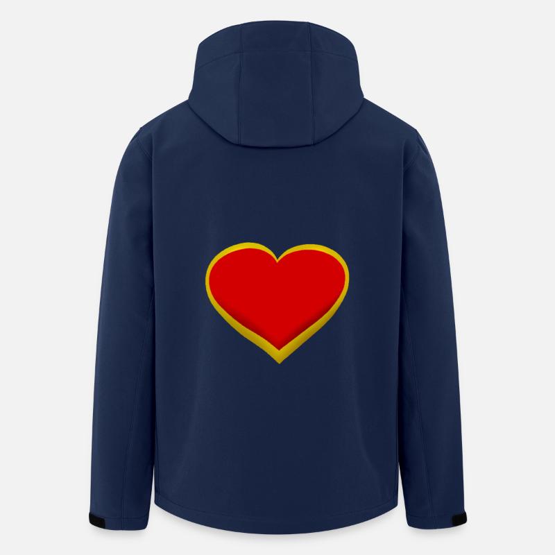 Coeur Coeurs Amour Romance Relation - Veste softshell homme en polyester recyclé Stanley/Stella - marine