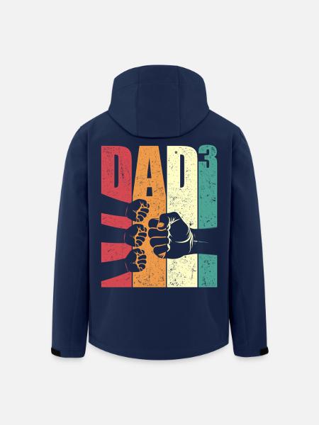 Dad Hoch 3 Fist Bump Drei Kinder Vatertag Geschenk - Recycelte Männer Softshell-Jacke von Stanley/Stella - Navy