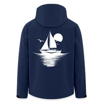 Segeln Zeichnung - Recycelte Männer Softshell-Jacke von Stanley/Stella - Navy - Hinten - AI Model Male 185 light (185cm)