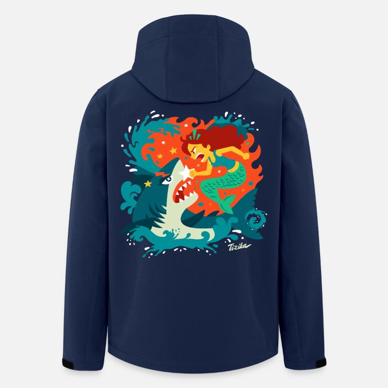 Sirène versus Requin - Veste softshell homme en polyester recyclé Stanley/Stella - marine