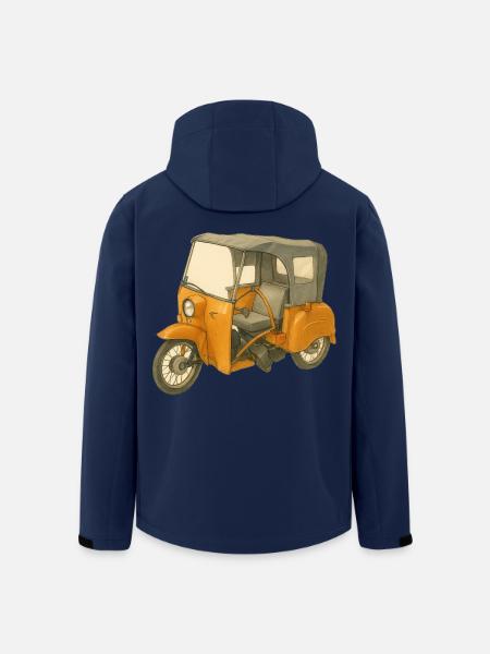 Krause Duo als Comic - Recycelte Männer Softshell-Jacke von Stanley/Stella - Navy