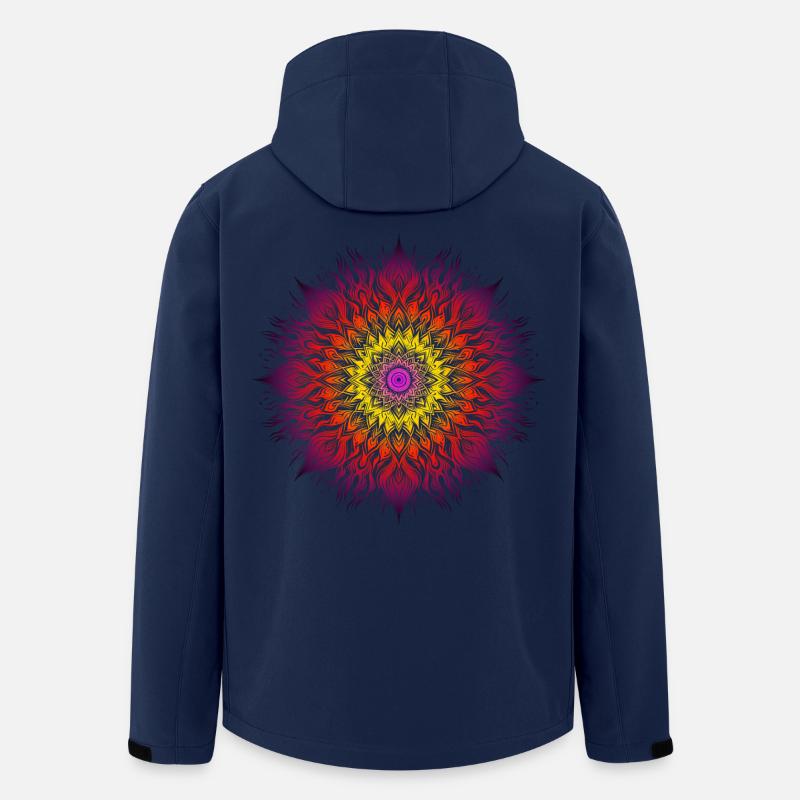 Psychedelic Fire Mandala - Men’s Recycled Softshell Jacket by Stanley/Stella - navy