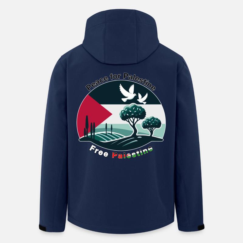 Peace for Palestine - Men’s Recycled Softshell Jacket by Stanley/Stella - navy