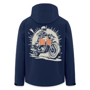 Frei fahren - Recycelte Männer Softshell-Jacke von Stanley/Stella - Navy - Hinten - AI Model Male 185 light (185cm)