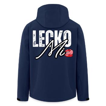 Lederoptik mit Lippenakzent - Recycelte Männer Softshell-Jacke von Stanley/Stella - Navy - Hinten - AI Model Male 185 light (185cm)