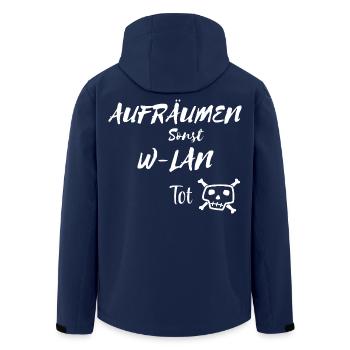 Kreativer Totenkopf mit Textmotivation - Recycelte Männer Softshell-Jacke von Stanley/Stella - Navy - Hinten - AI Model Male 185 light (185cm)