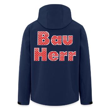 Bauherr Ziegelwand - Recycelte Männer Softshell-Jacke von Stanley/Stella - Navy - Hinten - AI Model Male 185 light (185cm)