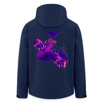 Violettes Holzkreuz Krähen Silhouette Efeu - Recycelte Männer Softshell-Jacke von Stanley/Stella - Navy - Hinten - AI Model Male 185 light (185cm)