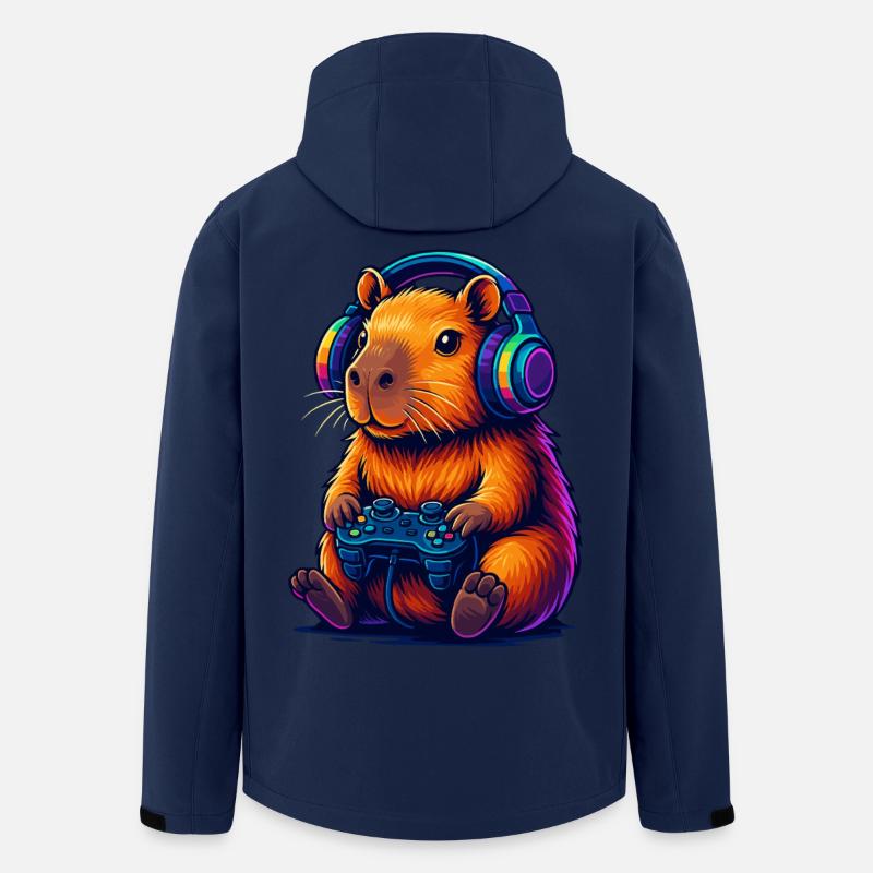 Ambiance de jeu Capybara - Veste softshell homme en polyester recyclé Stanley/Stella - marine