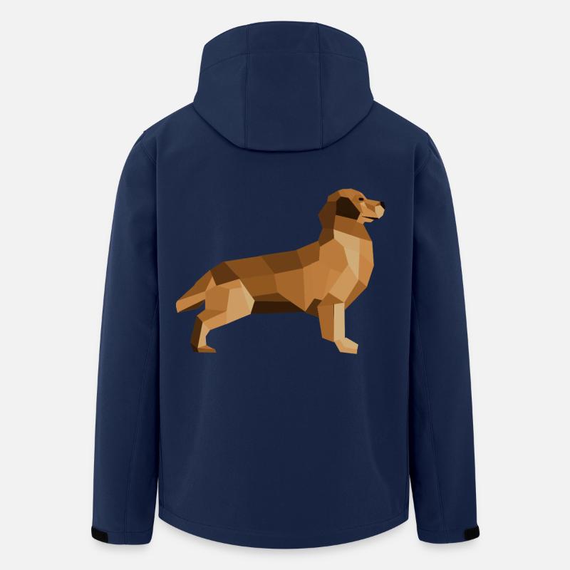 Golden Retriever Low Poly – treu und modern - Recycelte Männer Softshell-Jacke von Stanley/Stella - Navy